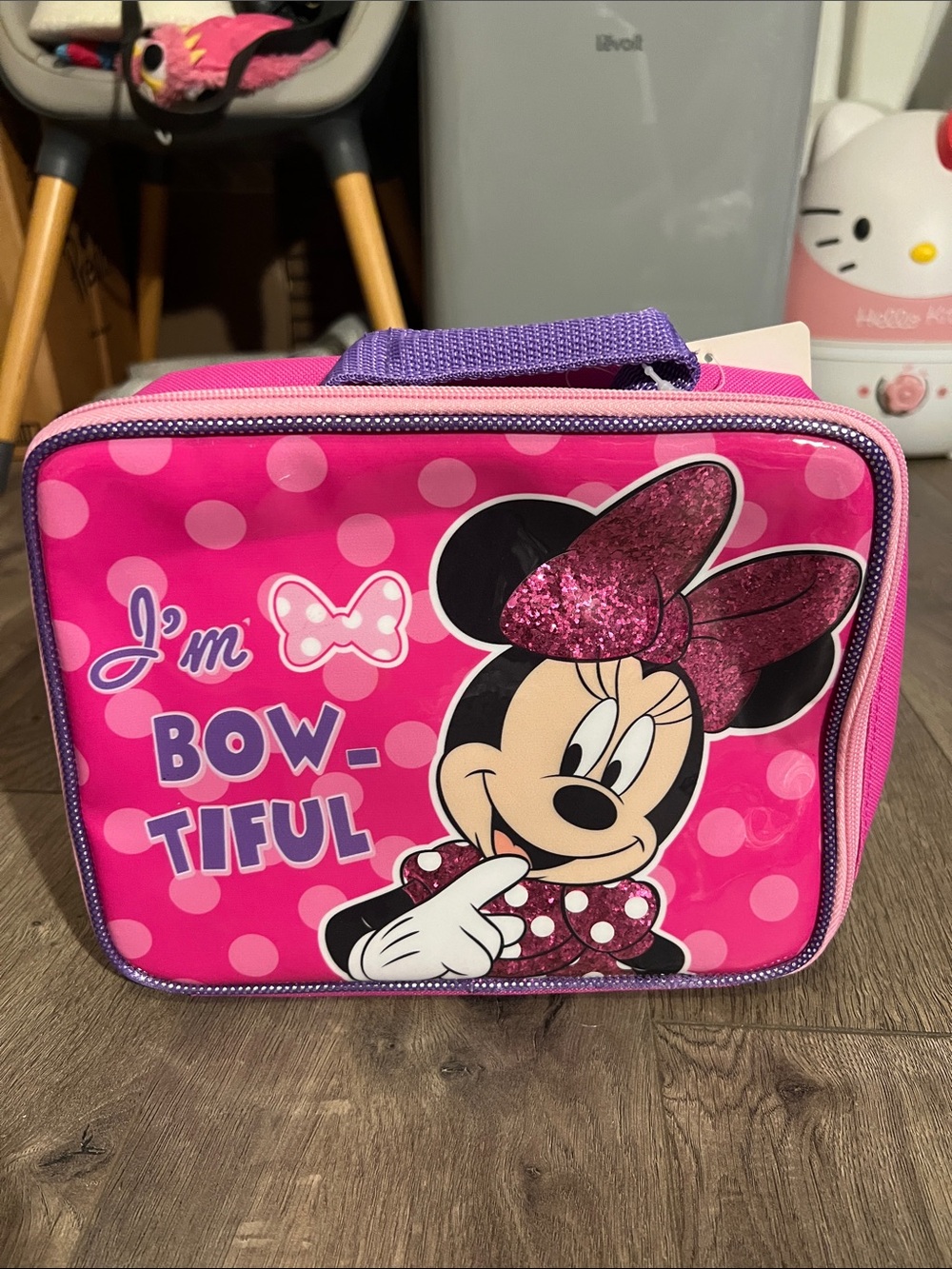 Make Minnie Mouse Pink Glitter Bow Lunchbox